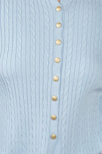 Elda|Viscose Cable Knit Button Down Cardigan