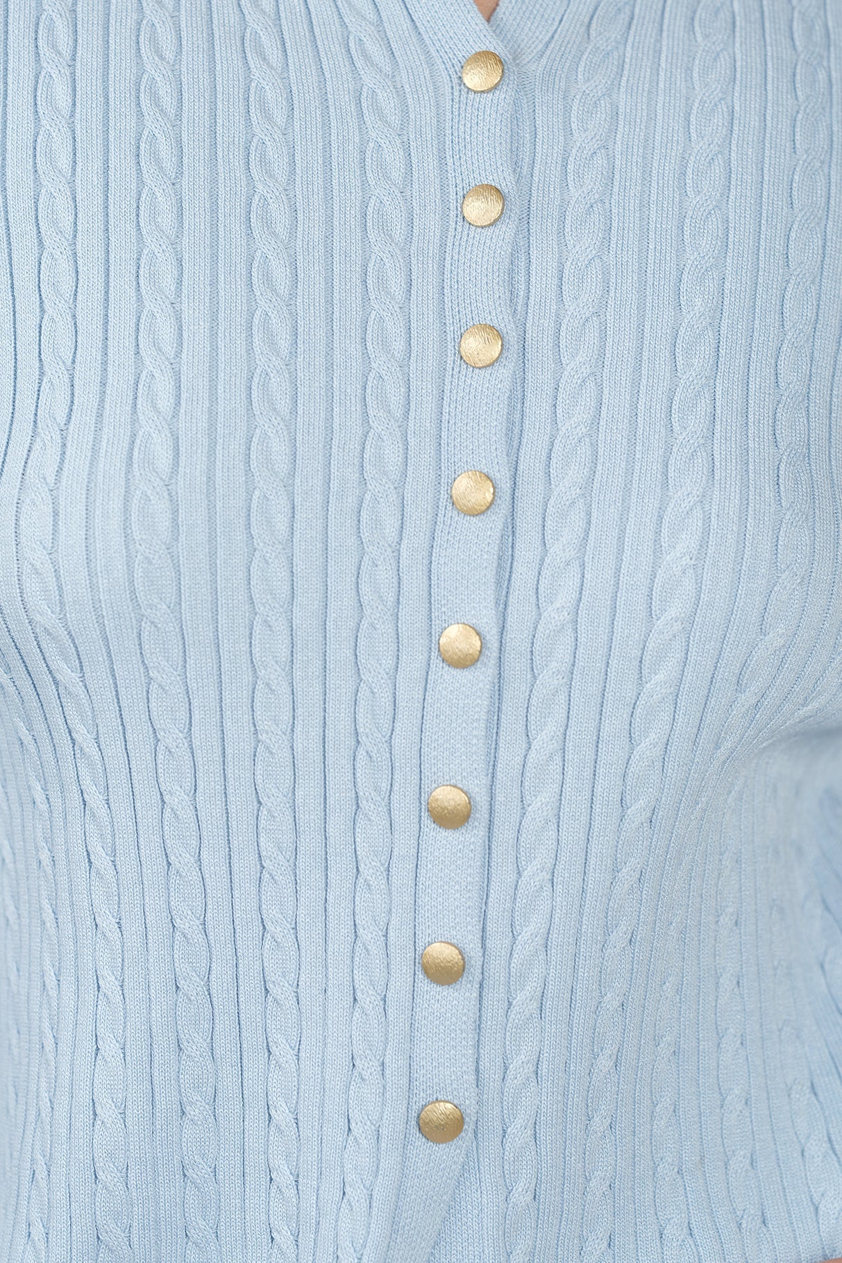 Elda|Viscose Cable Knit Button Down Cardigan