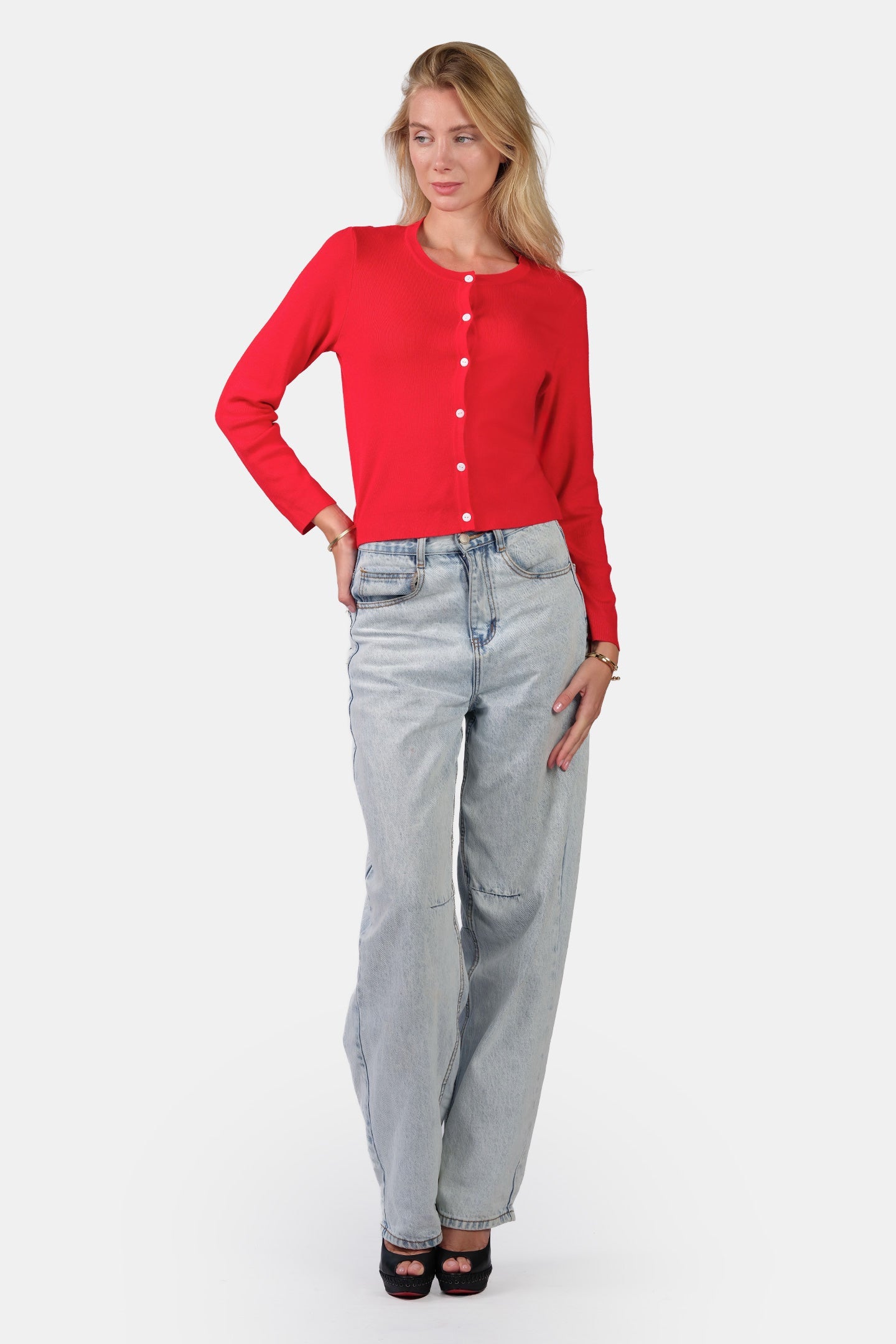 Lumi|Viscose Button Down Knit Cardigan