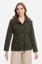 Lile|100% Cotton Utility Jacket With Flange