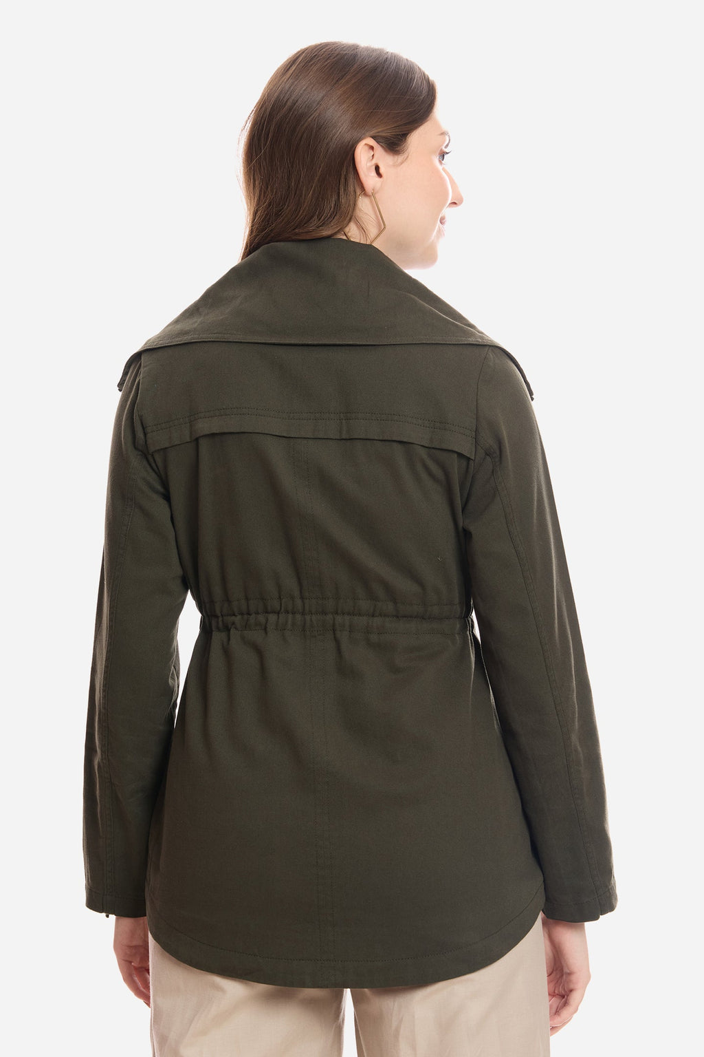 Lile|100% Cotton Utility Jacket With Flange