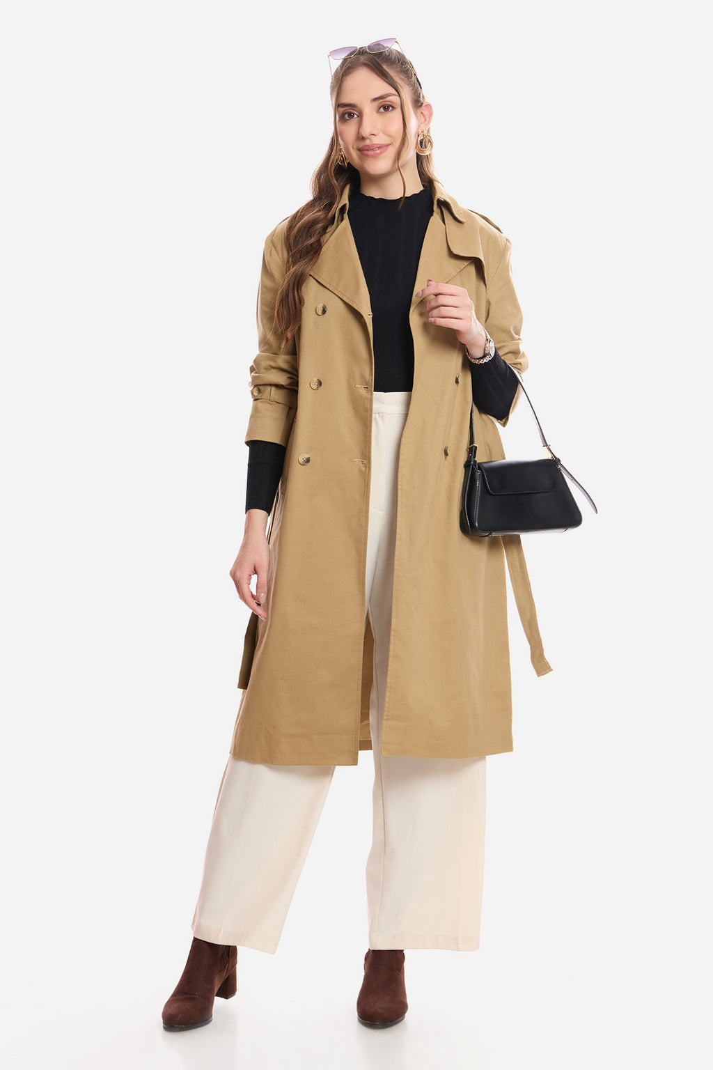 Una|100% Cotton Belted Heritage Long Trench Coat