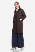 Anne|100% Cotton Shirt Collared Trench Coat