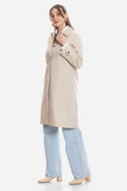 Jean|100% Cotton Shirt Collared Trench Coat