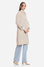 Jean|100% Cotton Shirt Collared Trench Coat