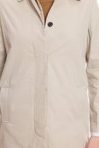 Jean|100% Cotton Shirt Collared Trench Coat