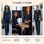 Women's Pinstripe Double-Breasted Suit Set