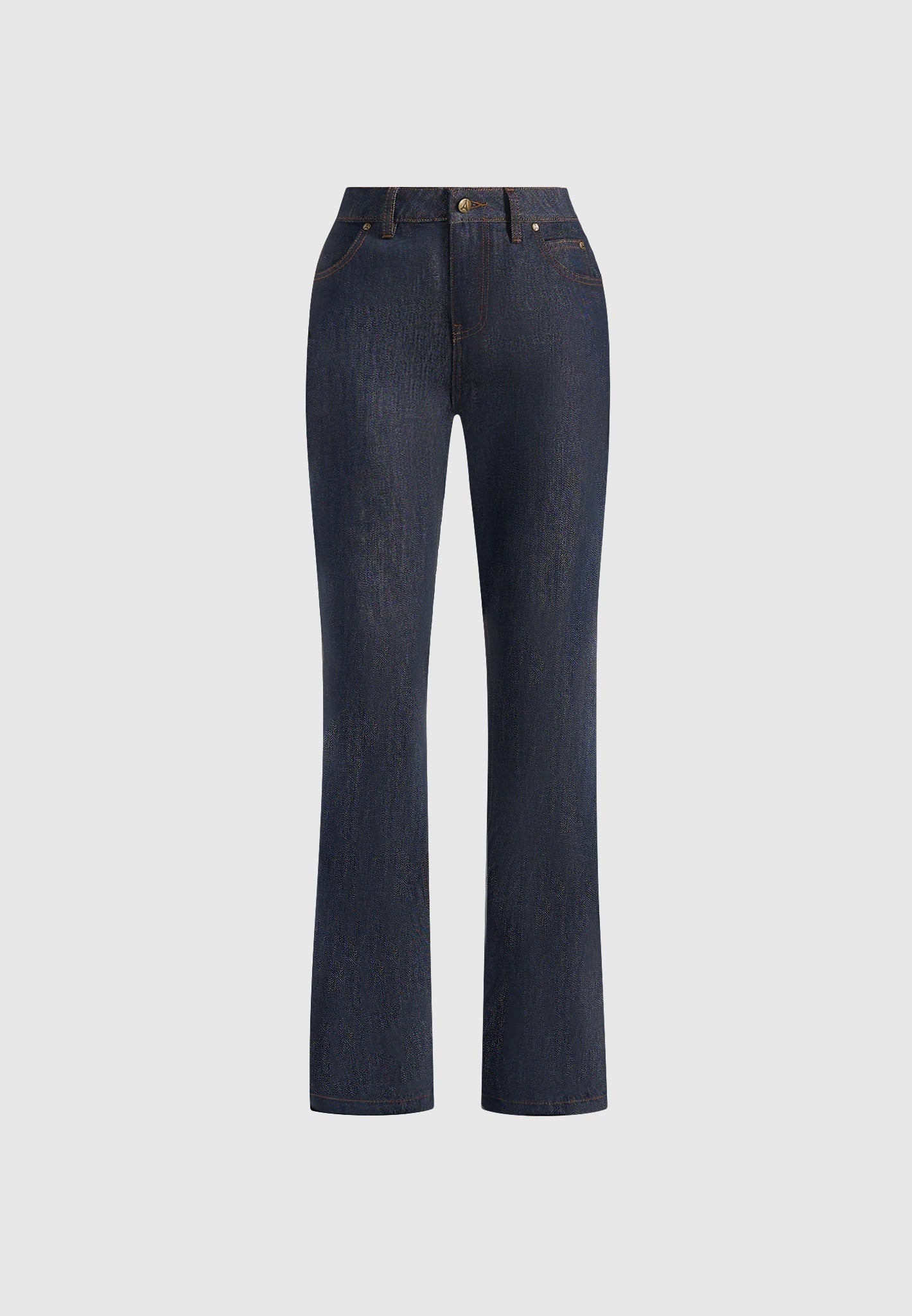 Abbie - Stacked Fit And Flare Jeans - Indigo
