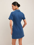 Button Denim Shirt Dress