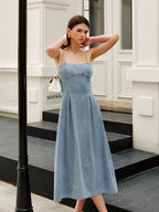 Minimalist Zipper Denim Dress