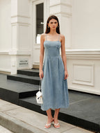 Minimalist Zipper Denim Dress