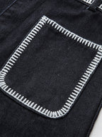 Contrast Trim Denim Shorts