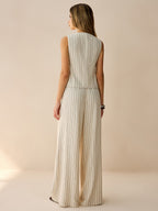 Striped Sleeveless Vest and Pants Set