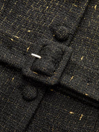 Tweed Belted Sleeveless Vest