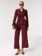 Metal Buckle Asymmetric Blazer