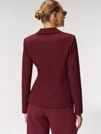 Metal Buckle Asymmetric Blazer