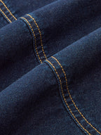 Denim High-Waist Flared Skirt