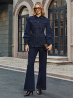 High-Waisted Straight-Leg Jeans