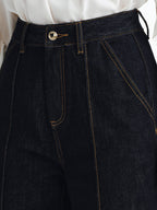 Mid-Waist Denim Cuffed Jeans