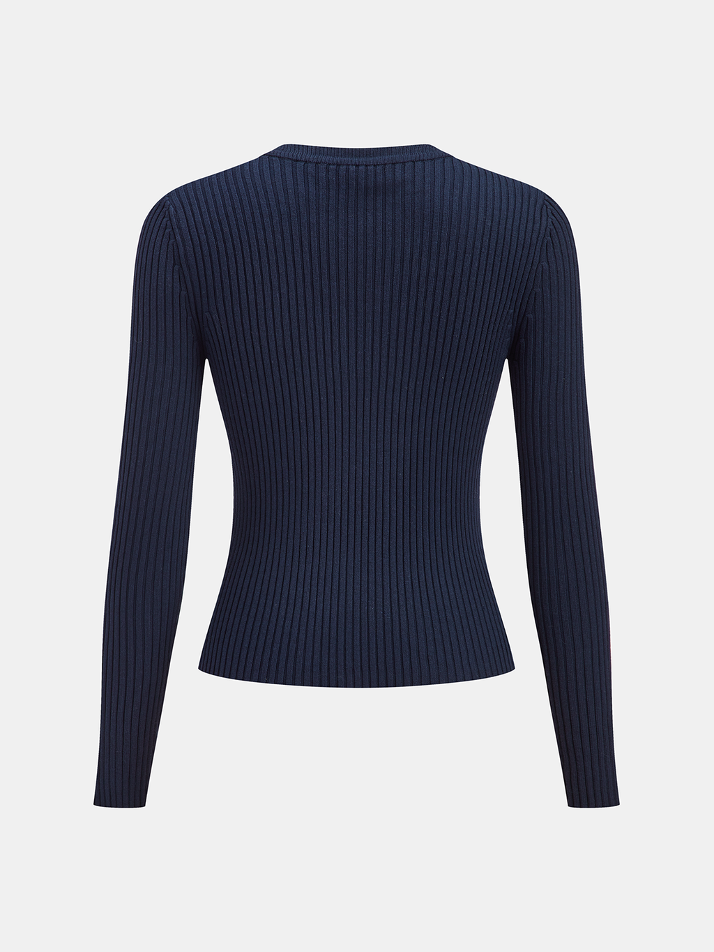 Zip-Front Suede Panel Ribbed Knit Top