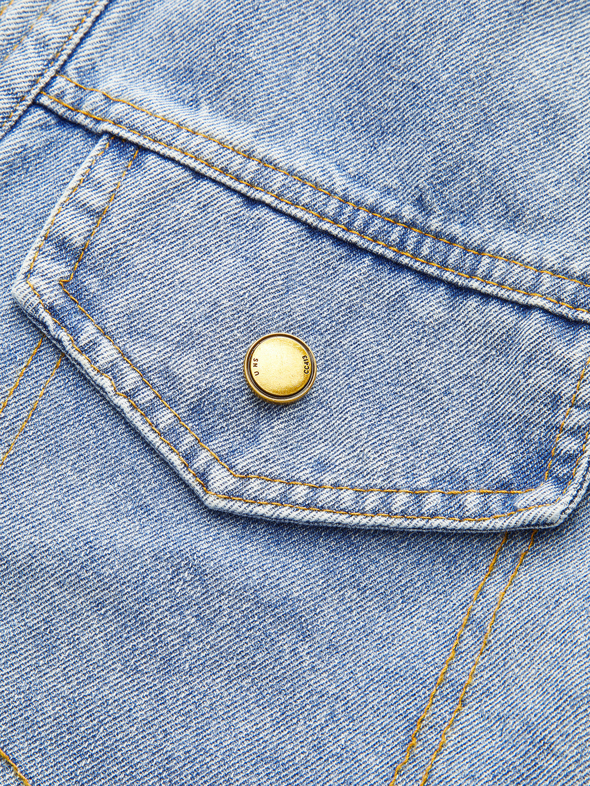 V-Neck Paneled Denim Cardigan