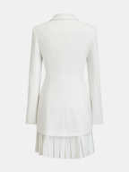 Pleated Hem Tailored Blazer Mini Dress