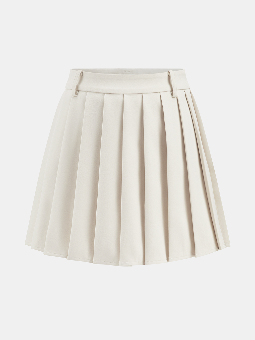 Belted Waistcoat Vest & Pleated Mini Skirt Set