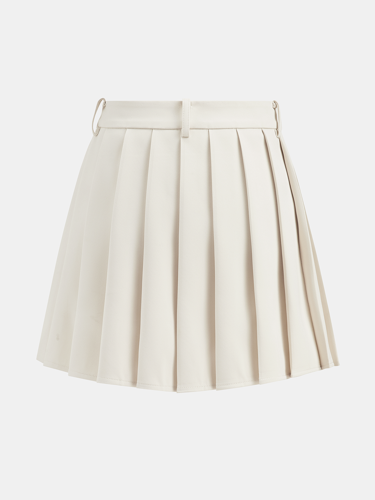 Belted Waistcoat Vest & Pleated Mini Skirt Set