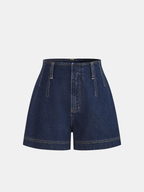 Belted Denim Sleeveless Vest & Shorts Set