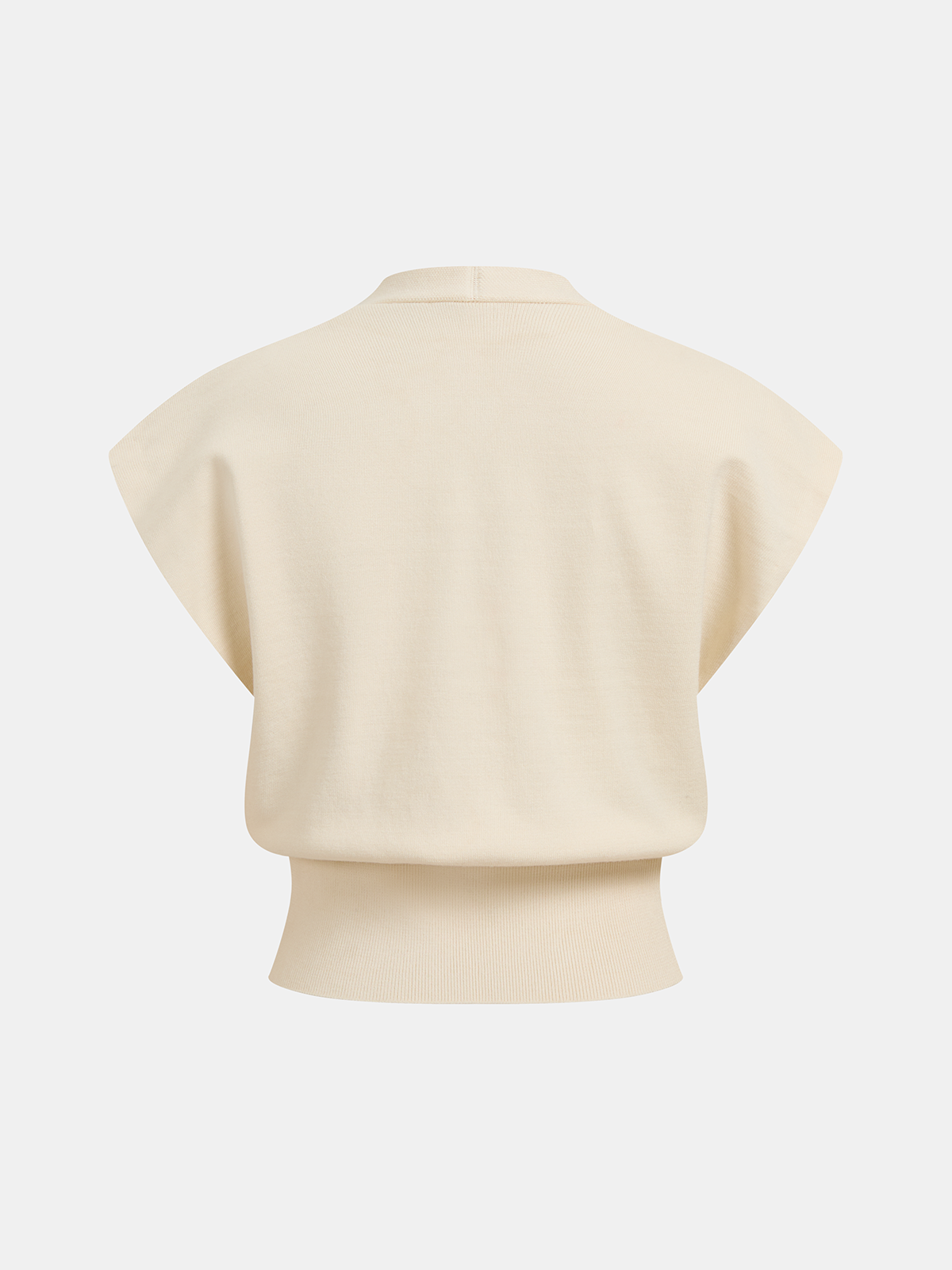 V-Neck Cap Sleeve Knit Top