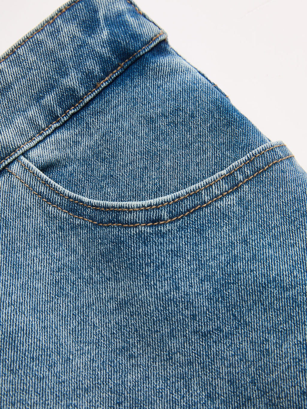 Asymmetric Mid-Waist Straight-Leg Jeans