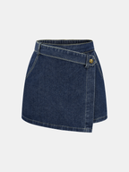 Denim Shirt & Asymmetric Skort Set