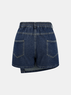 Denim Shirt & Asymmetric Skort Set