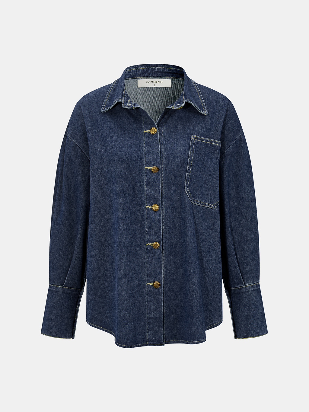 Denim Shirt & Asymmetric Skort Set