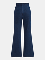 Sleeveless Denim Top Flared Pants Set