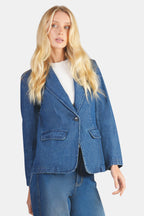 Shoni|100% Cotton Single Breasted Denim Blazer