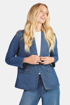 Shoni|100% Cotton Single Breasted Denim Blazer