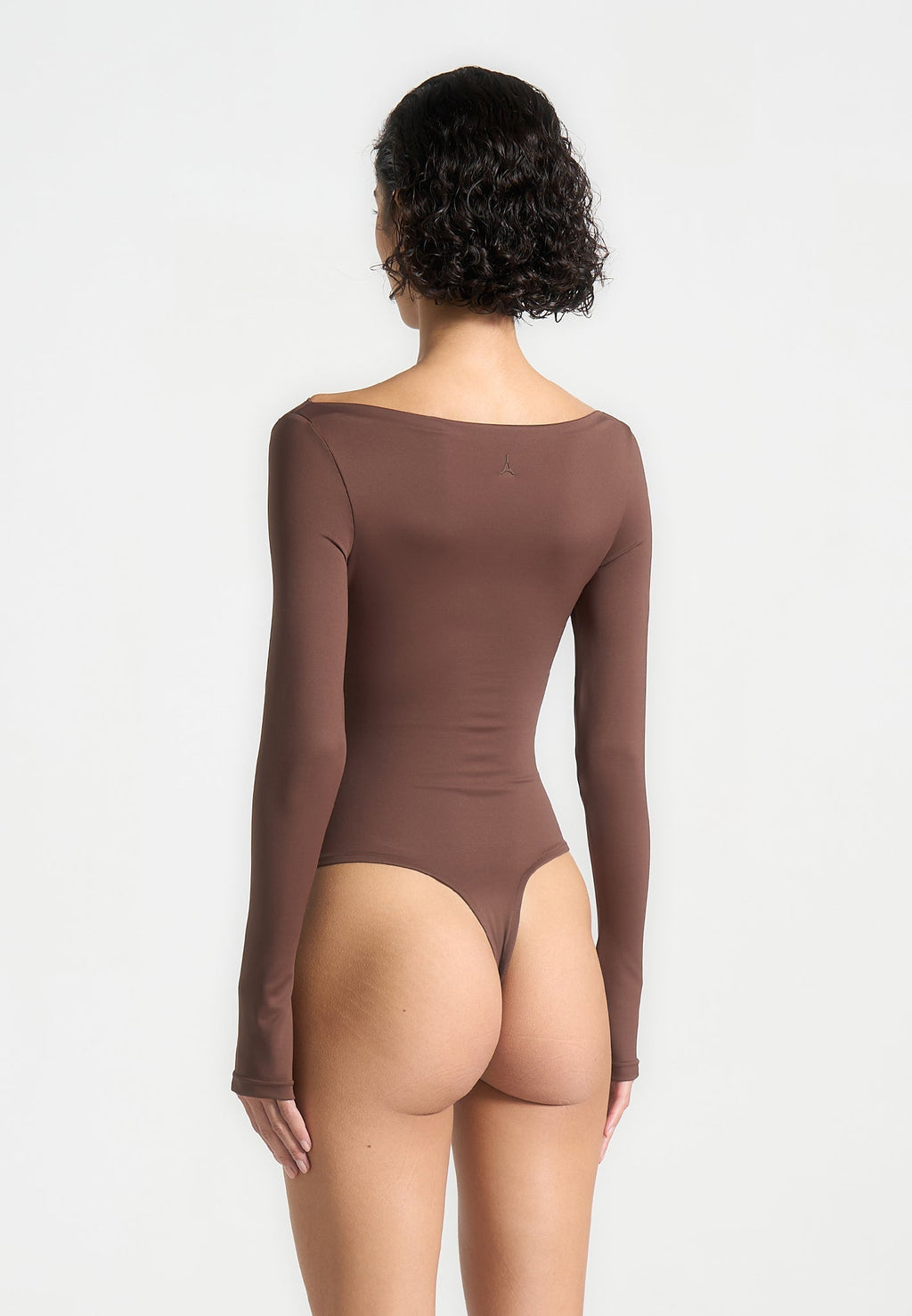 Eva - Boat Neck Bodysuit - Brown