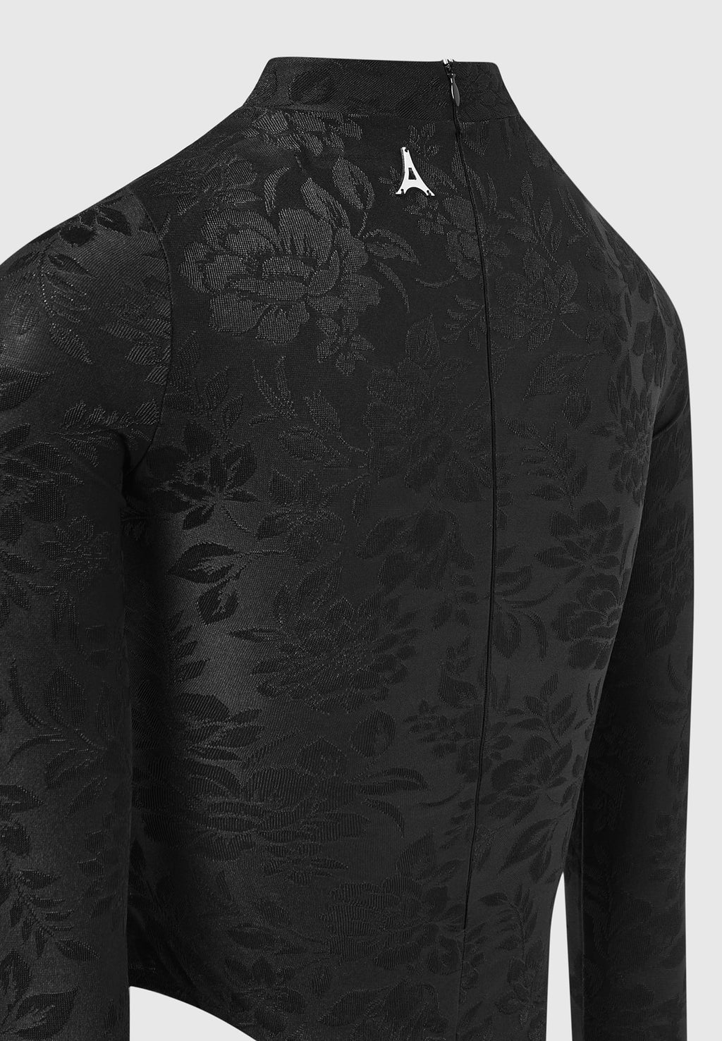 Ivy - Jacquard Bodysuit with Gloves - Black