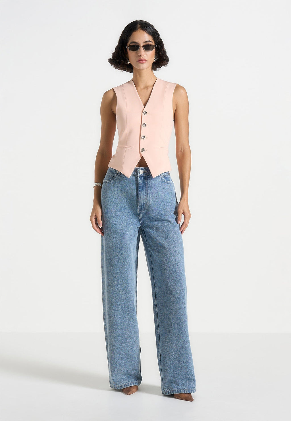 Christine - Tailored Cinch Waistcoat - Peach