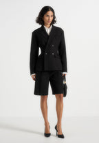 Maia - Double Breasted Blazer - Black