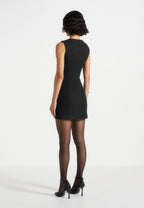 Nadine - Tweed Mini Dress - Black