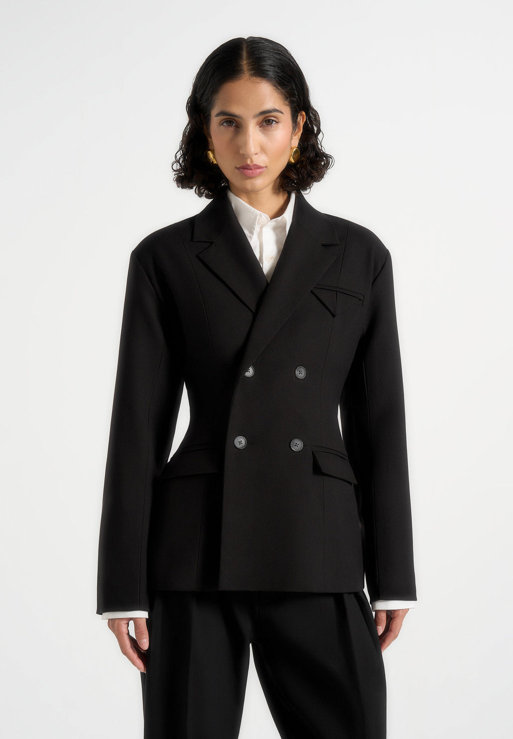 Maia - Double Breasted Blazer - Black