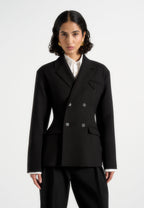Maia - Double Breasted Blazer - Black
