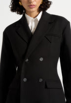 Maia - Double Breasted Blazer - Black