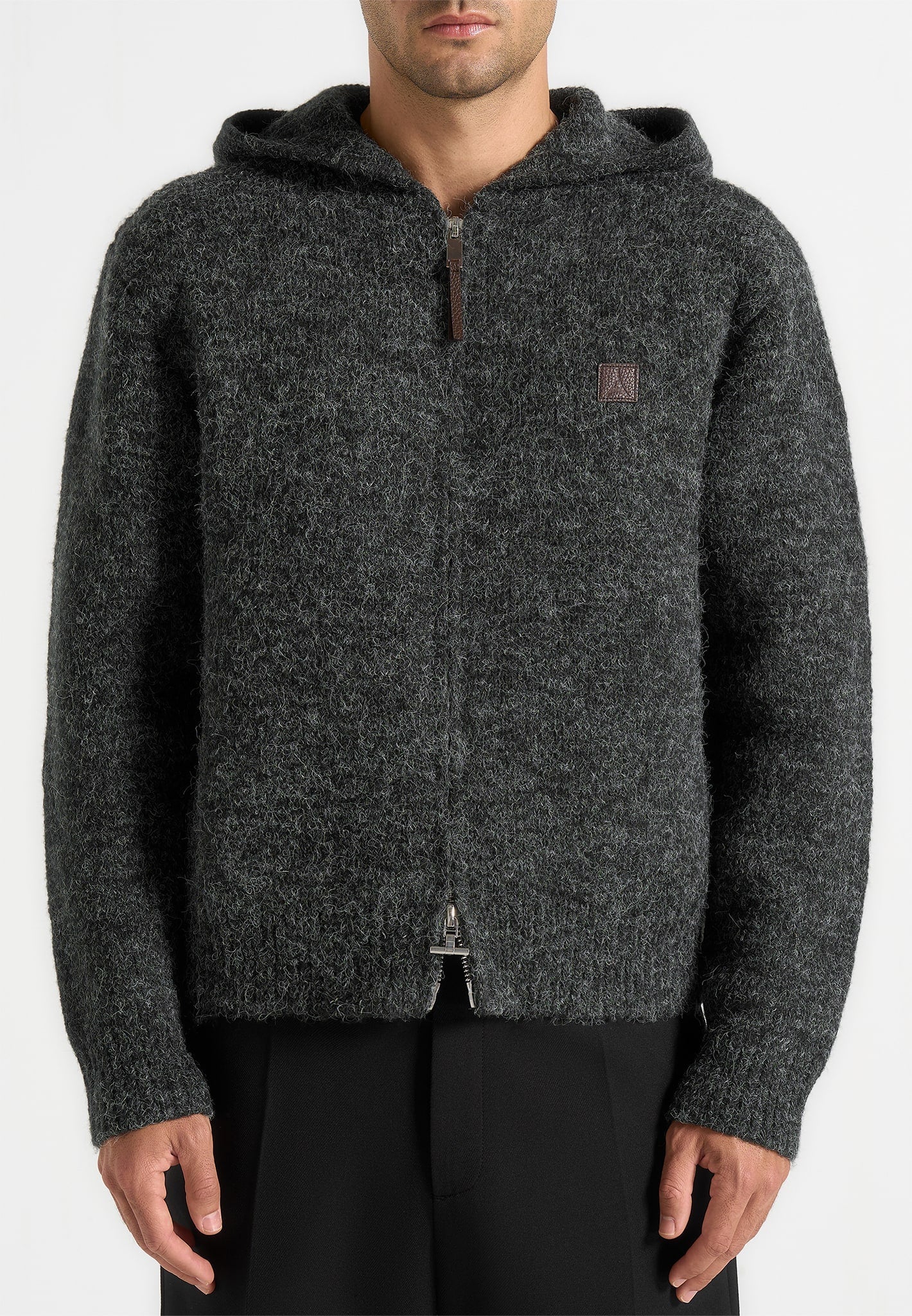 Billie - Unisex Brushed Zip Hoodie - Grey