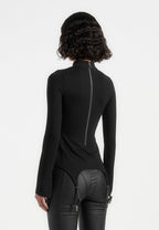 Suspender Detail Top - Black