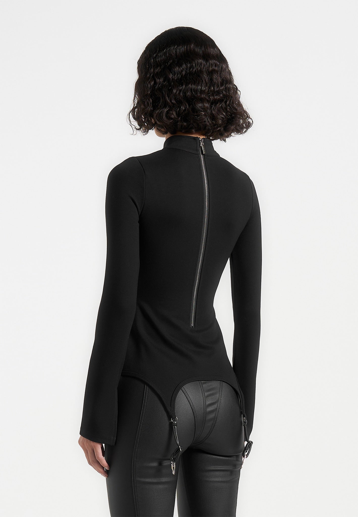 Suspender Detail Top - Black
