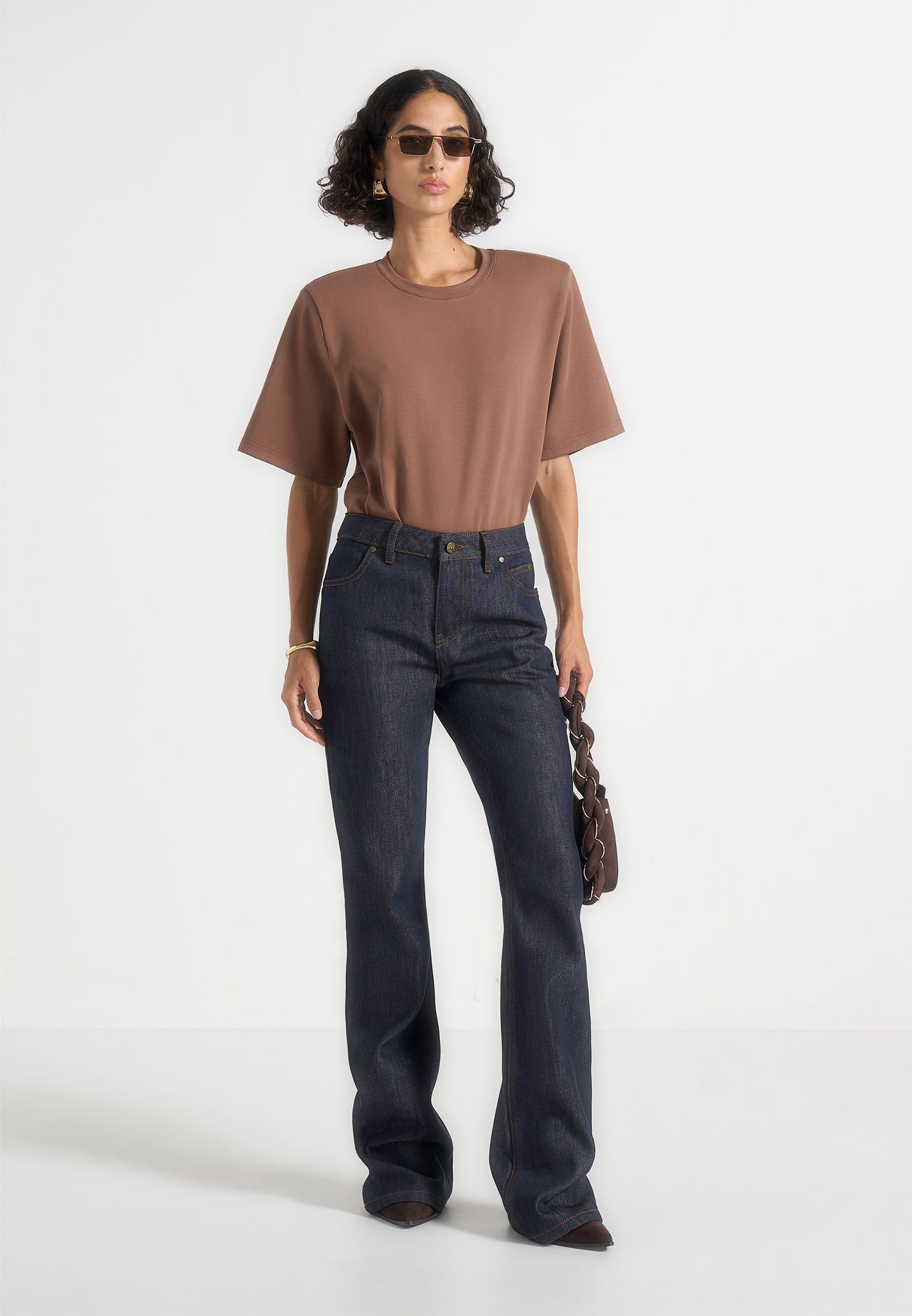 Abbie - Stacked Fit And Flare Jeans - Indigo