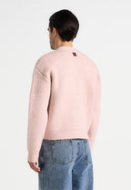 Charlie - Unisex Knitted Cardigan - Pale Pink
